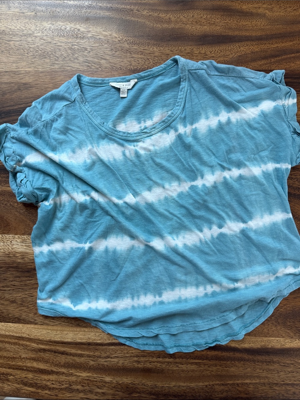 Lucky Brand Light Blue Tie-Dye Short Sleeve